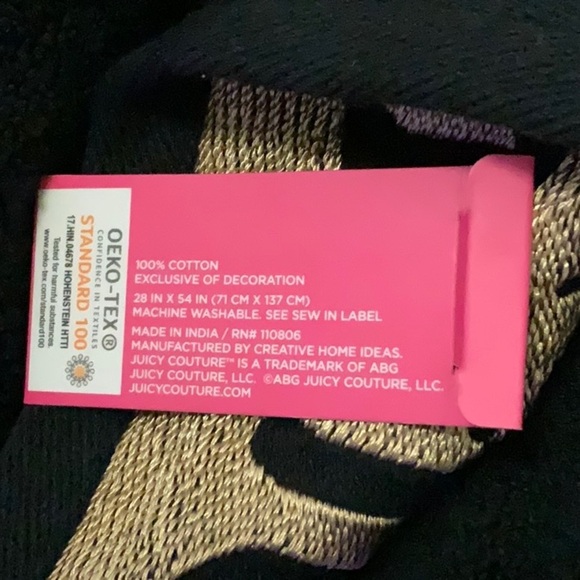 Juicy Couture Home Gold Embroidered Name Plush Oversised Towels - Picture 4 of 4